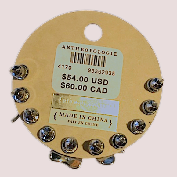 Anthropologie Rhodium-Plated Post & Huggie Earrings, Set of 5 - Picture 4 of 4